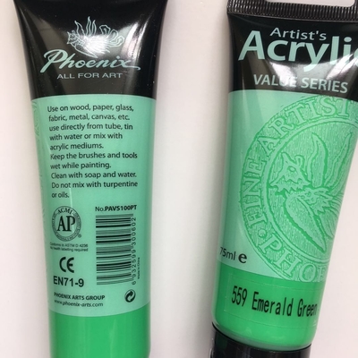 Ακρυλική σειρά 100ml & 75ml Phoenix αξίας χρώματος ζωγραφικής καλλιτεχνών
