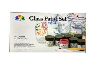 Μη - η τοξική ζωγραφική τέχνης χρωματίζει το χρώμα καθορισμένο 8X15ml 20 γυαλιού 8 PC ελαφριά γρήγορα χρώματα